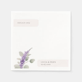 Moderne Lavendel Eucalyptus-Blätter Hochzeiten Serviette