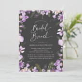 Moderne Lavendel Floral Bridal Brunch Dusche Einladung (Stehend Vorderseite)