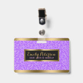 Moderne Lavendel Imitate Glitzer Gold Akzente Ausweis (Vorderseite mit Clip)