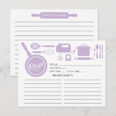 Moderne Lavendel Küchenutensilien Rezeptkarte Postkarte (Vorne/Hinten)