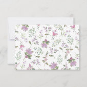 Moderne Lavendel Lila Wildblumen Hochzeit RSVP Karte (Rückseite)