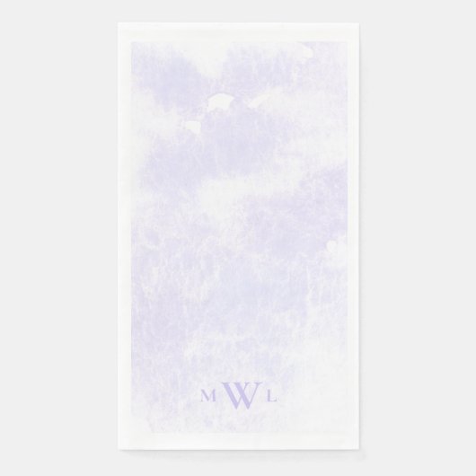Moderne Lavendel-Monogramm-Splash-Hochzeit Serviette (Vorderseite)