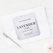 Moderne Lavendel-Rustic-Etikett Quadratischer Aufkleber (Umschlag)