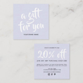 Moderne Lavendel-Schrift-Coupon-Rabattkarte Rabattkarte