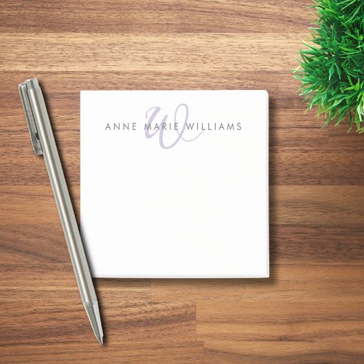 Moderne Lavendel-Schriftmonogramm Post-it Klebezettel