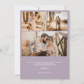 Moderne Lavendel-Script-Chic 6 Fotos Verlobung Ankündigung (Rückseite)