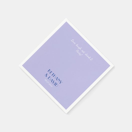 Moderne Lavendel und Blaue Hochzeit Serviette (Ecke)