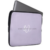 Moderne Lavendel Weiße Schrift Monogramm Laptopschutzhülle (Vorne Rechts)