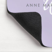 Moderne Lavendel Weiße Schrift Monogramm Mousepad (Ecke)
