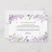 Moderne Lavendel-Wildblumen Danke-Karte Dankeskarte (Rückseite)