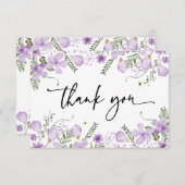 Moderne Lavendel-Wildblumen Danke-Karte Dankeskarte (Vorne/Hinten)