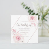 Moderne Lavendelblush-Rose Geometrische Hochzeit Einladung (Stehend Vorderseite)
