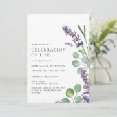 Moderne Lavendelfeier Einladung (Stehend Vorderseite)