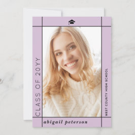 Moderne Lavendelklasse 2024 Abschluss Foto Ankündigung