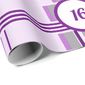 Moderne Lavendelmuster Streifen für kundenspezifis Geschenkpapier (Rolleneckpunkt)