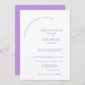 Moderne lavender minimalistische Hochzeitseinladun Einladung (Vorne/Hinten)