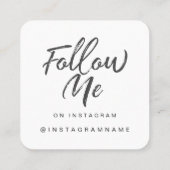 Moderne Lavender Social Media folgen mir Foto Quadratische Visitenkarte (Rückseite)