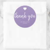 Moderne Lavendertypografie Minimale Hochzeit Runder Aufkleber (Tasche)