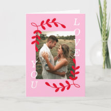 Moderne Leaf Kranz Liebe Sie Foto Rosa Valentine