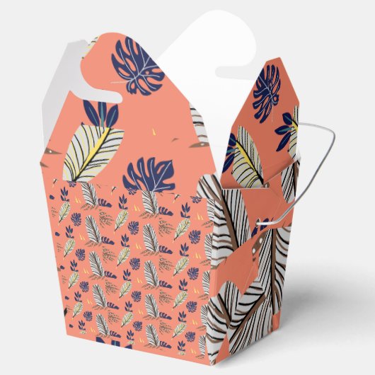 Moderne Leaf Muster Hochzeitsmaterial & Party Geschenkschachtel (Geöffnet)