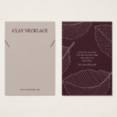 Moderne Leaf-Muster-Schmuck-Nekklace-Display-Karte (Vorne & Hinten)