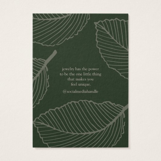 Moderne Leaf-Muster-Schmuck-Nekklace-Display-Karte (Rückseite)