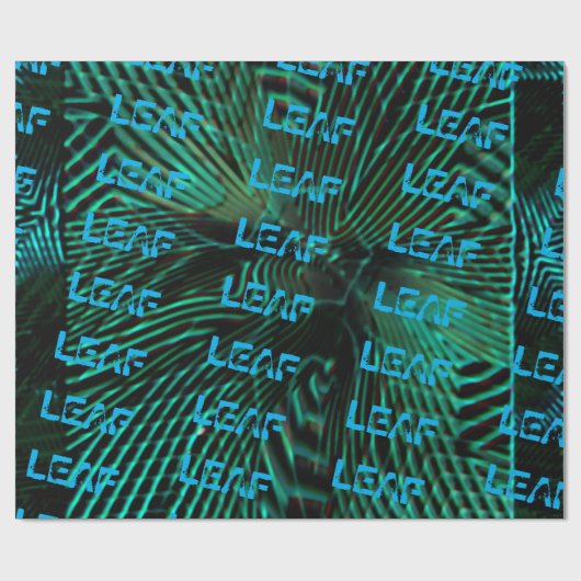 MODERNE LEAF ÖL GREEN BLUE GESCHENKPAPIER (Flach)