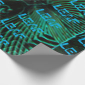 MODERNE LEAF ÖL GREEN BLUE GESCHENKPAPIER (Ecke)