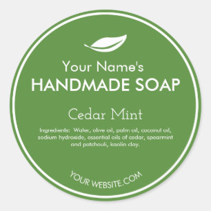 Moderne leaf Personalisierte Seifenfarben rund Runder Aufkleber
