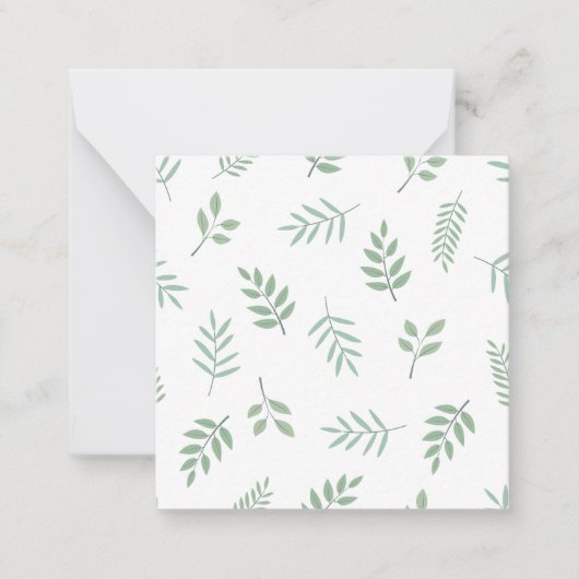 Moderne leaf Print Note Card in Compact Square Siz Mitteilungskarte (Vorderseite)