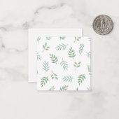 Moderne leaf Print Note Card in Compact Square Siz Mitteilungskarte (Vorderseite/Rückseite Beispiel)