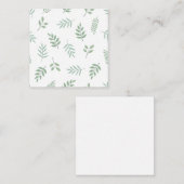 Moderne leaf Print Note Card in Compact Square Siz Mitteilungskarte (Vorne/Hinten)