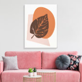 Moderne Leaf Silhouette Braun und Beige Mitte des  Leinwanddruck (Insitu (Wohnzimmer))