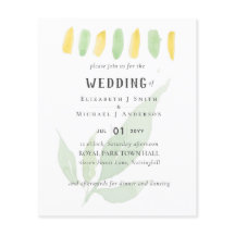 Moderne Leaf Watercolor WEDING Einladung