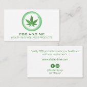 Moderne leaf White CBD Business Card Visitenkarte (Vorne/Hinten)