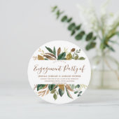 Moderne Leaf Wreath Russel Fall Engagement Party Einladung (Stehend Vorderseite)