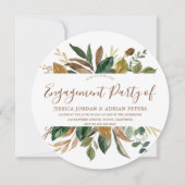Moderne Leaf Wreath Russel Fall Engagement Party Einladung (Vorderseite)
