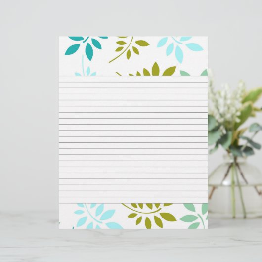 Moderne Leafy Border Lined Recipe (Stehend Vorderseite)