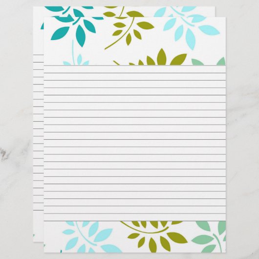 Moderne Leafy Border Lined Recipe (Vorne/Hinten)