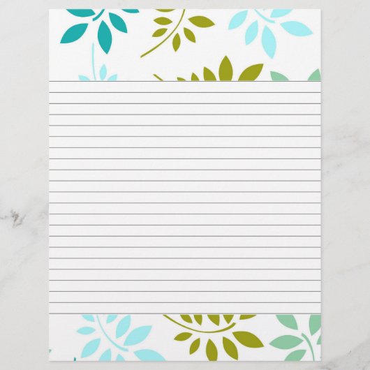 Moderne Leafy Border Lined Recipe (Rückseite)