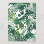Moderne Leafy Greenerie Wasserfarbener Hochzeitsta Einladung (Rückseite)