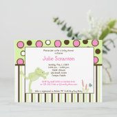 Moderne Leap Frog Baby Dusche Einladung (Stehend Vorderseite)