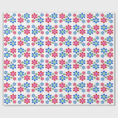 Moderne lebendige Blumenhochzeitsmuster, Geschenkpapier (Flach)