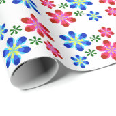 Moderne lebendige Blumenhochzeitsmuster, Geschenkpapier (Rolleneckpunkt)