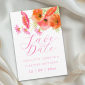 Moderne Lebendige Boho-Aquarell-Blumenhochzeit Save The Date