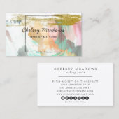 Moderne, lebendige Brush-Strokes & Gold-Glitzer Visitenkarte (Vorne/Hinten)