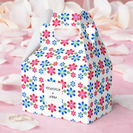 Moderne lebendige Flower Power-Hochzeitsmuster, Geschenkschachtel