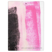 Moderne, lebendige, heiß rosa, schwarze Tinte Mono Klemmbrett (Rückseite)