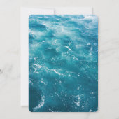 Moderne, lebendige Hochzeit des Fotos Ocean Blue F Einladung (Rückseite)