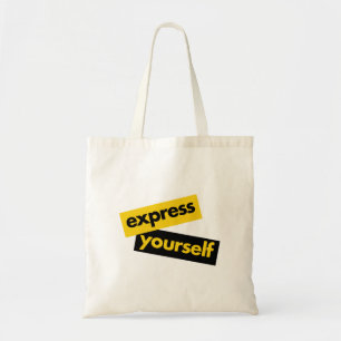 Moderne, lebendige, kühne Grafik von Express-Sie s Tragetasche